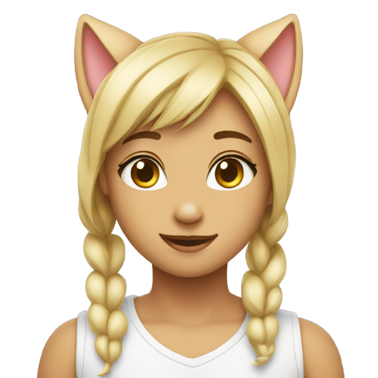 絵文字：☺️を白黒にし、猫耳を追加してください。