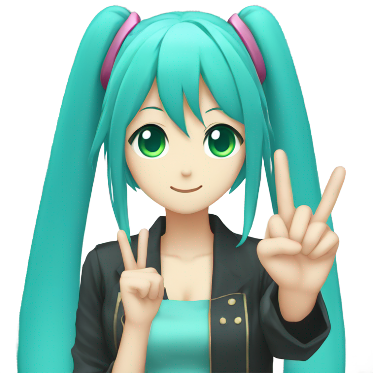 genmoji: hatsune miku middle finger
