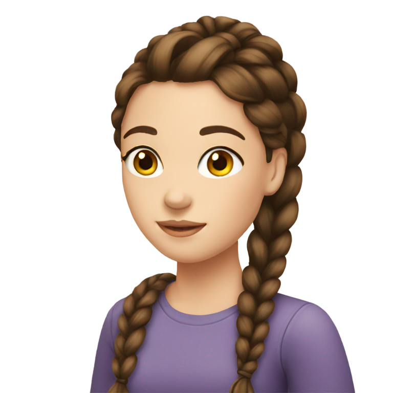 genmoji : Jolie fille brune avec une tresse
