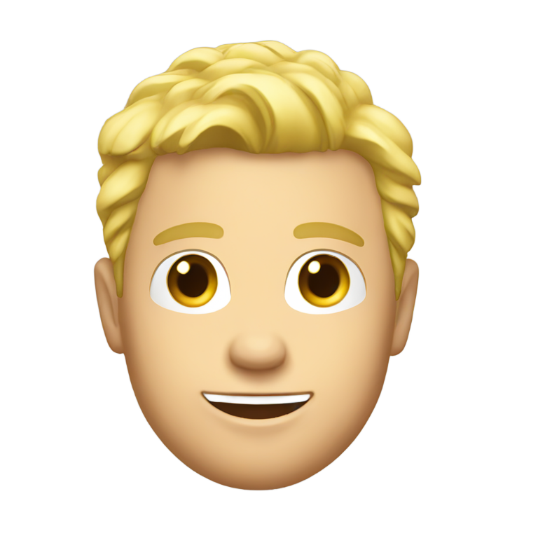 genmoji: a sexy blonde man riding on an airplane