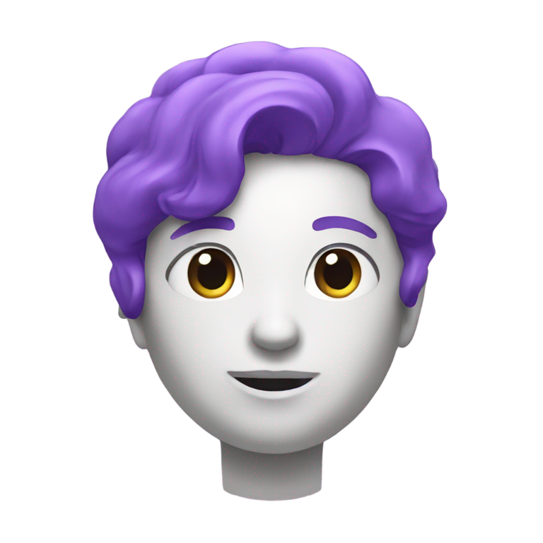 genmoji：社交引力。颜色为紫色，面部为白色。