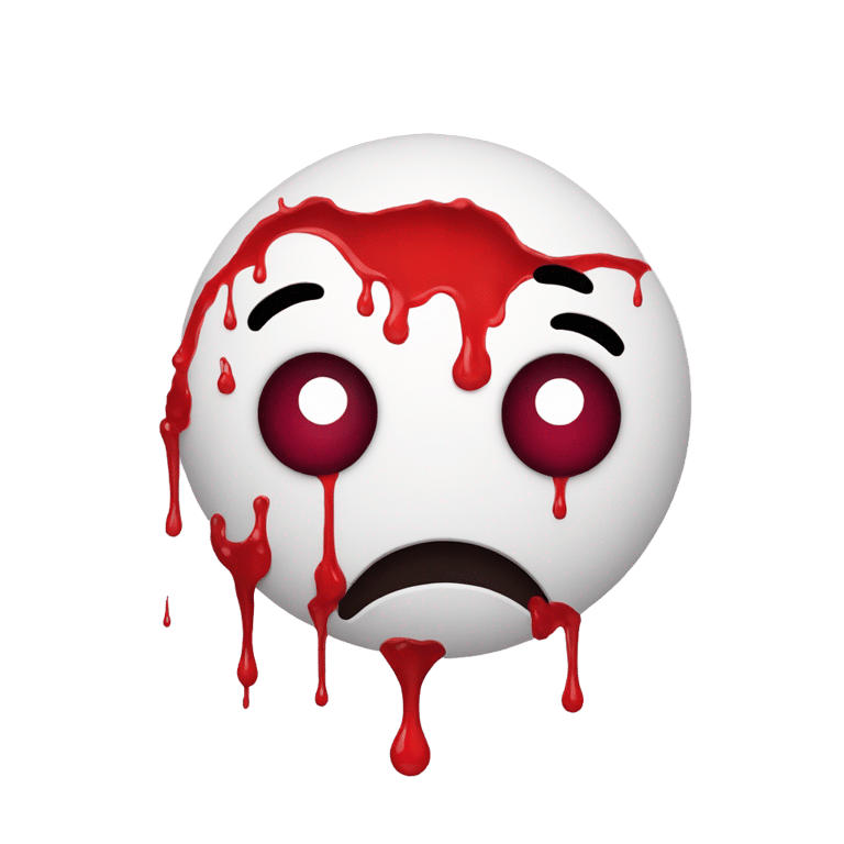 genmoji: a sad face with blood coming from its eyes