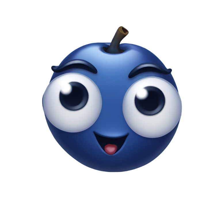 genmoji: blueberry with heart eyes