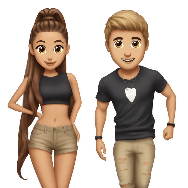 genmoji : Justin Bieber and Ariana Grande