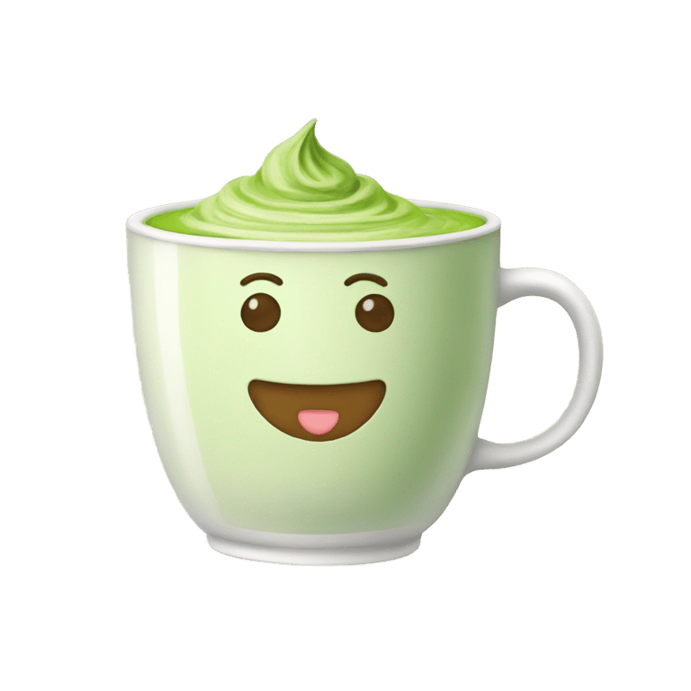 genmoji: Matcha latte in mug