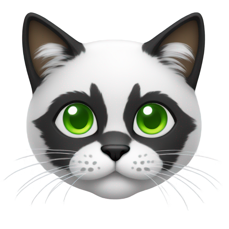 genmoji : Créez un émoji chat avec une fourrure blanche et des yeux verts.