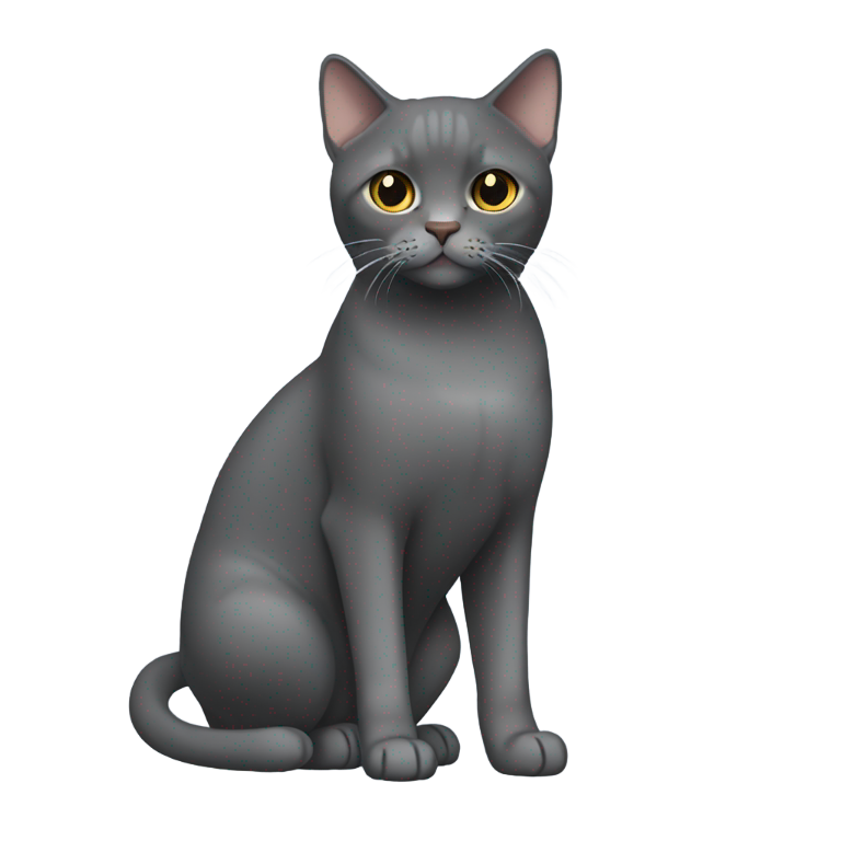 genmoji: Full darkgrey Britisch shorthair cat Full Body moji