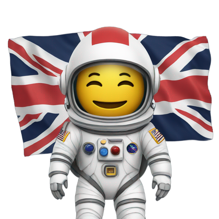 genmoji : Un astronaute avec un drapeau anglais