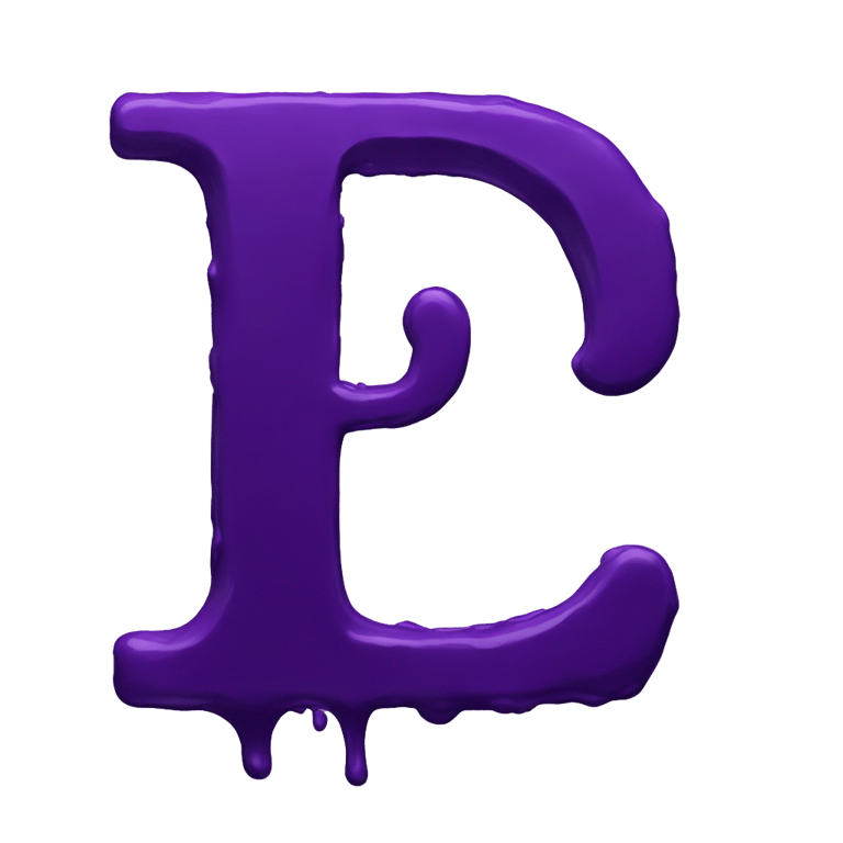 絵文字：Letter d made out of dark purple paint