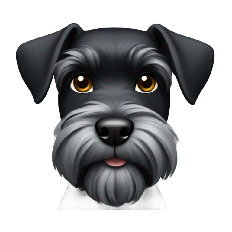 genmoji: schnauzer dog all black