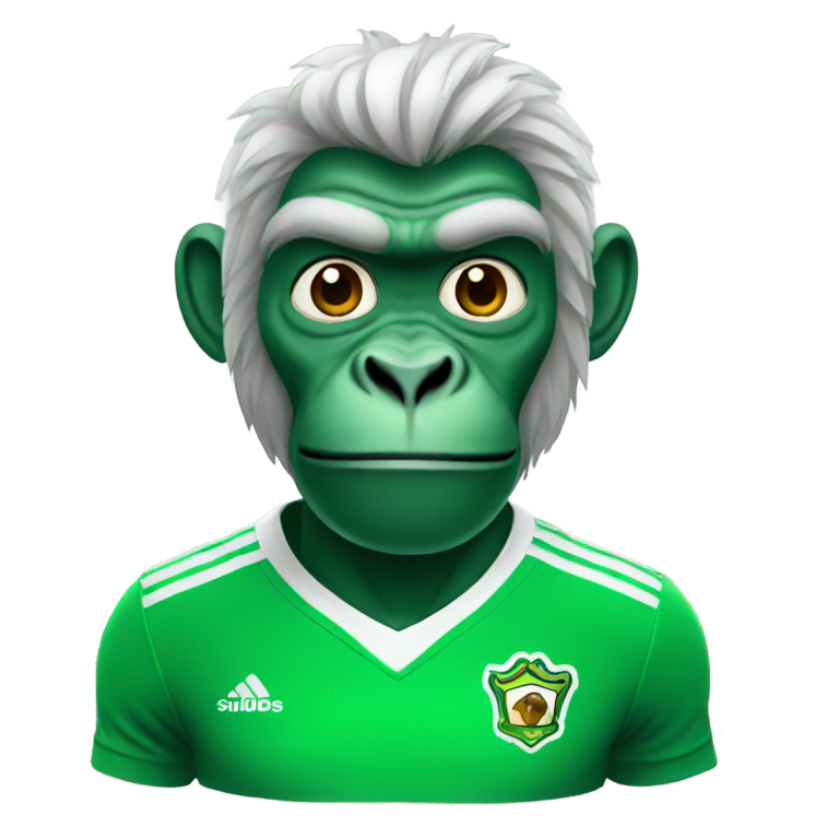 絵文字：緑のゴリラ、サッカー