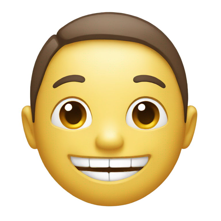 genmoji: A smile face with a penis for a chin