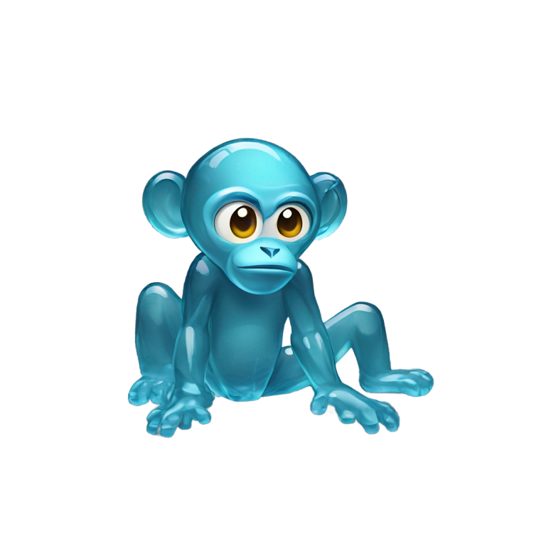 genmoji：玻璃猴子摔碎在地面上