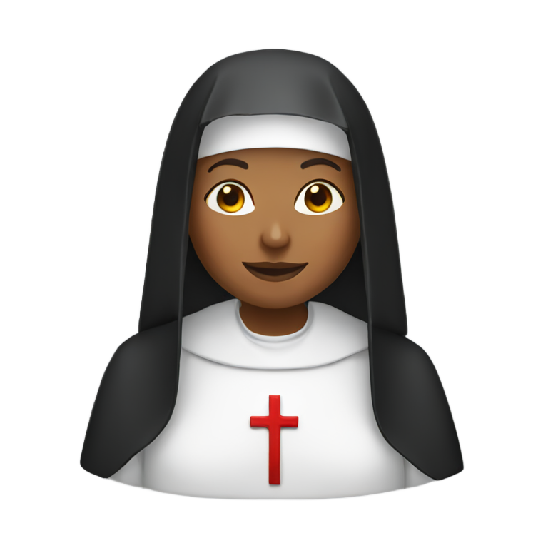 genmoji: nun in all red