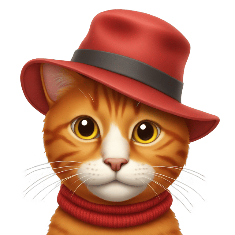 genmoji：一只戴着帽子的红猫