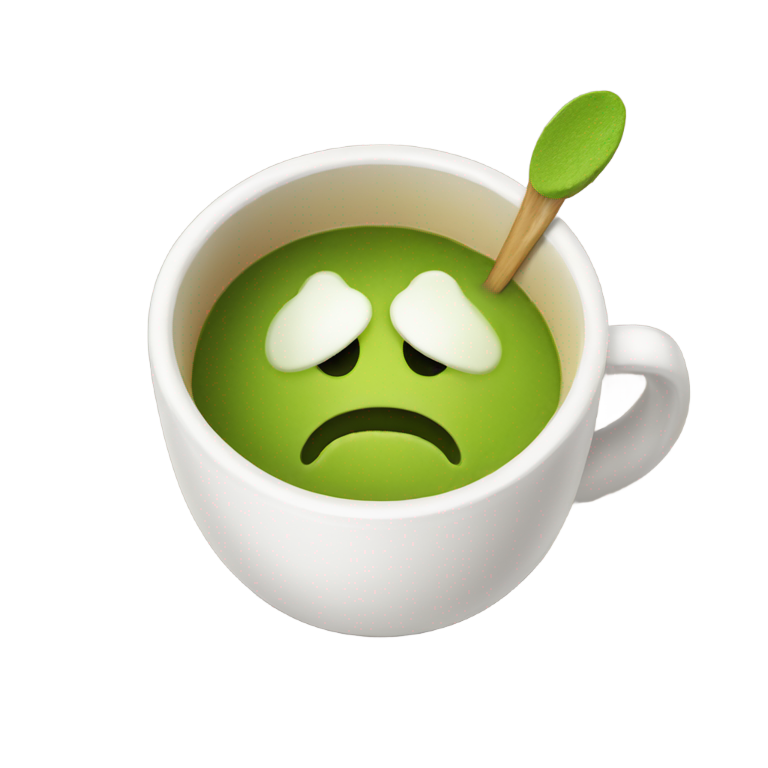 genmoji: Matcha cup with eyes