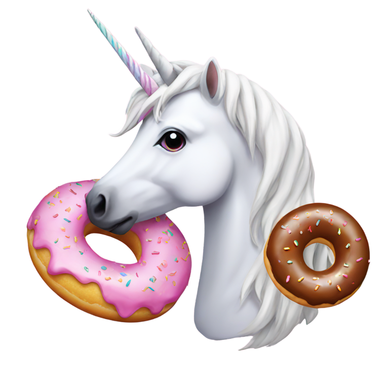 genmoji : Licorne et donut