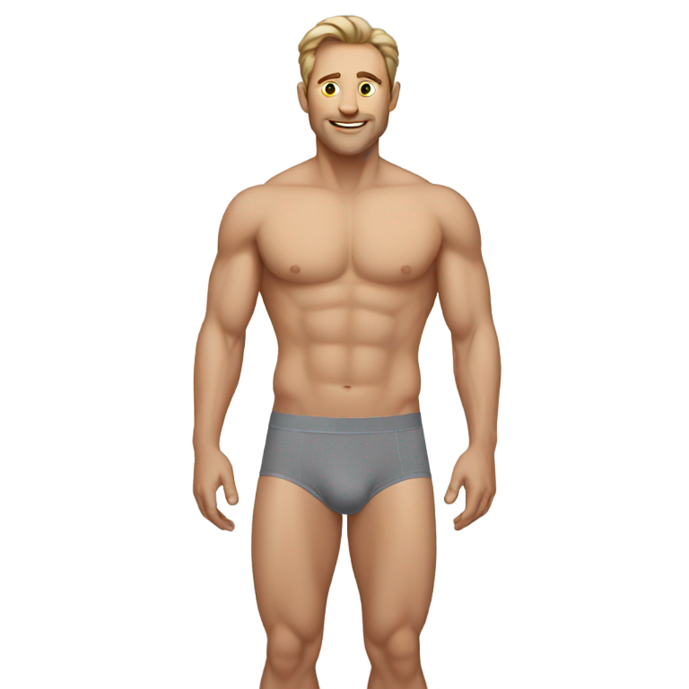 genmoji：白人父亲穿着灰色内裤