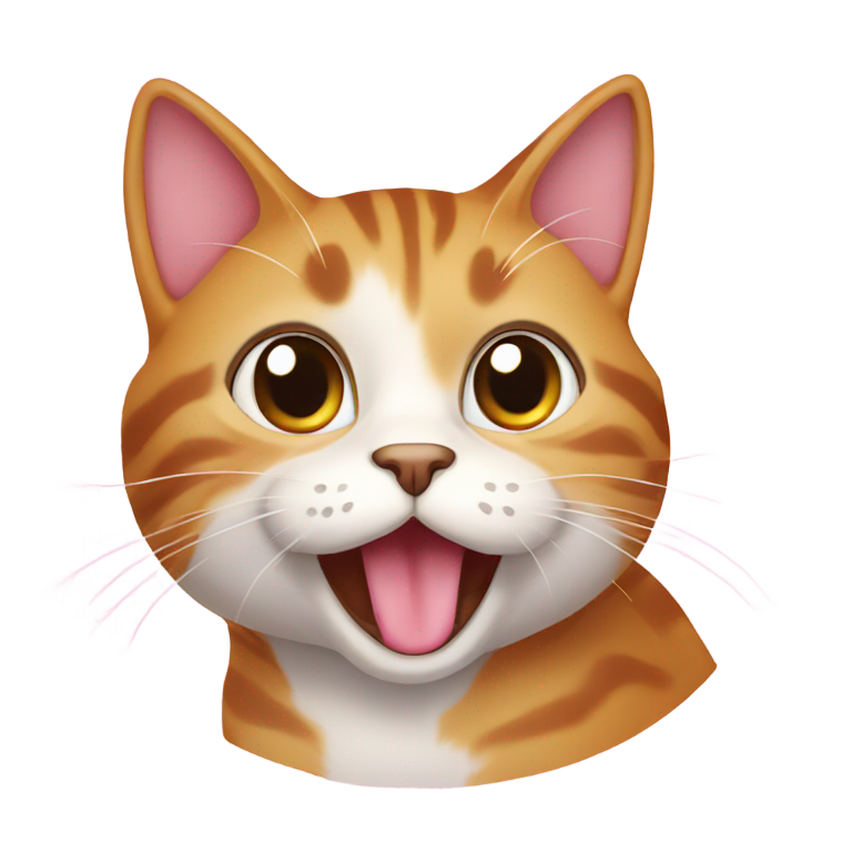 genmoji: cat drooling has heart eyes in love