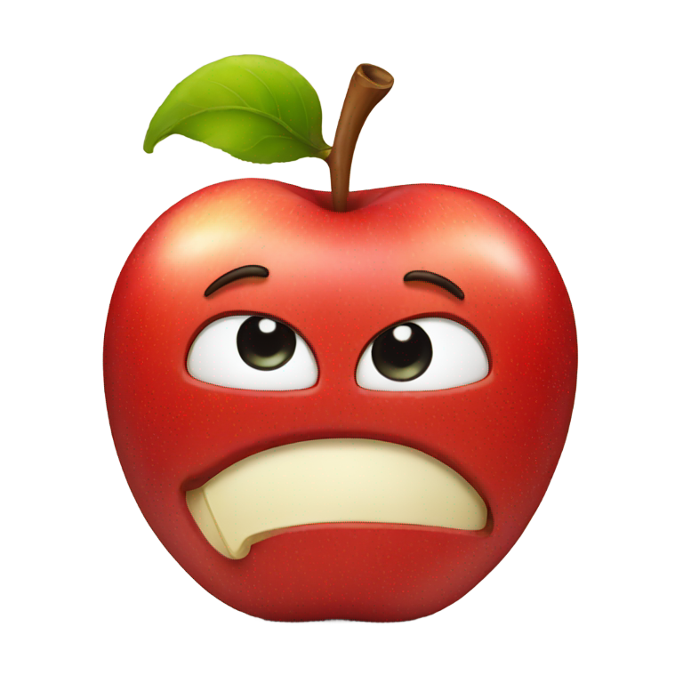 genmoji：一个红色的卡通苹果