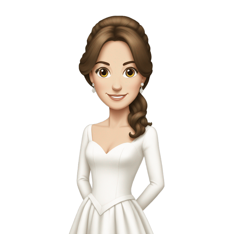 genmoji：凯特王妃身穿白色晚礼服