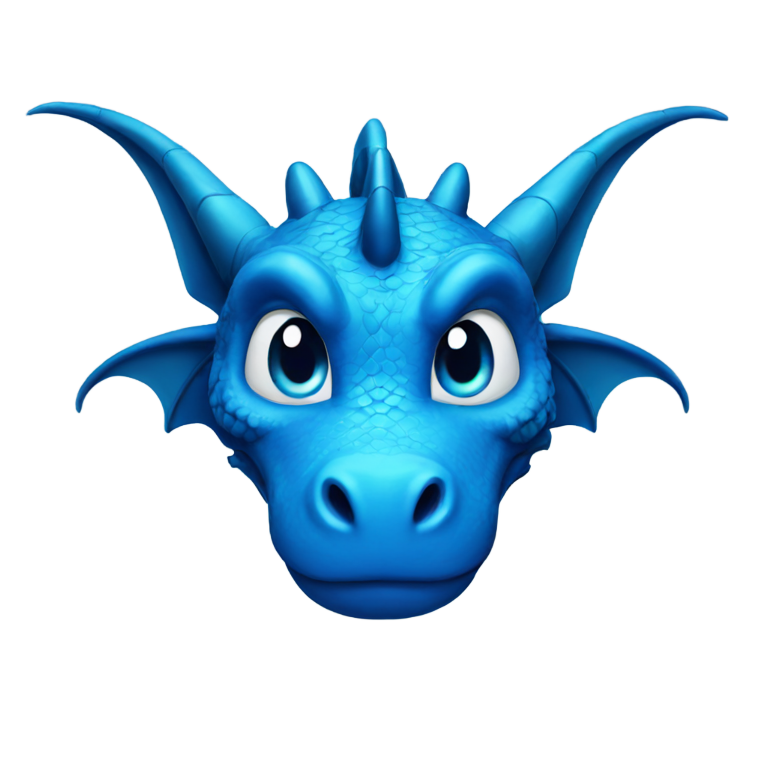genmoji：蓝色眼睛的蓝龙
