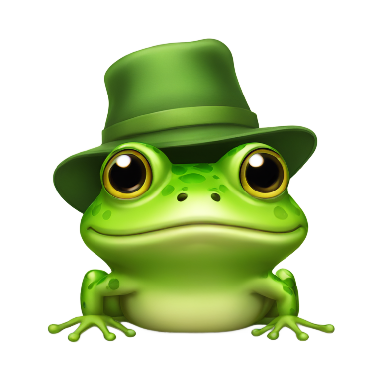 genmoji : Une grenouille avec un chapeau