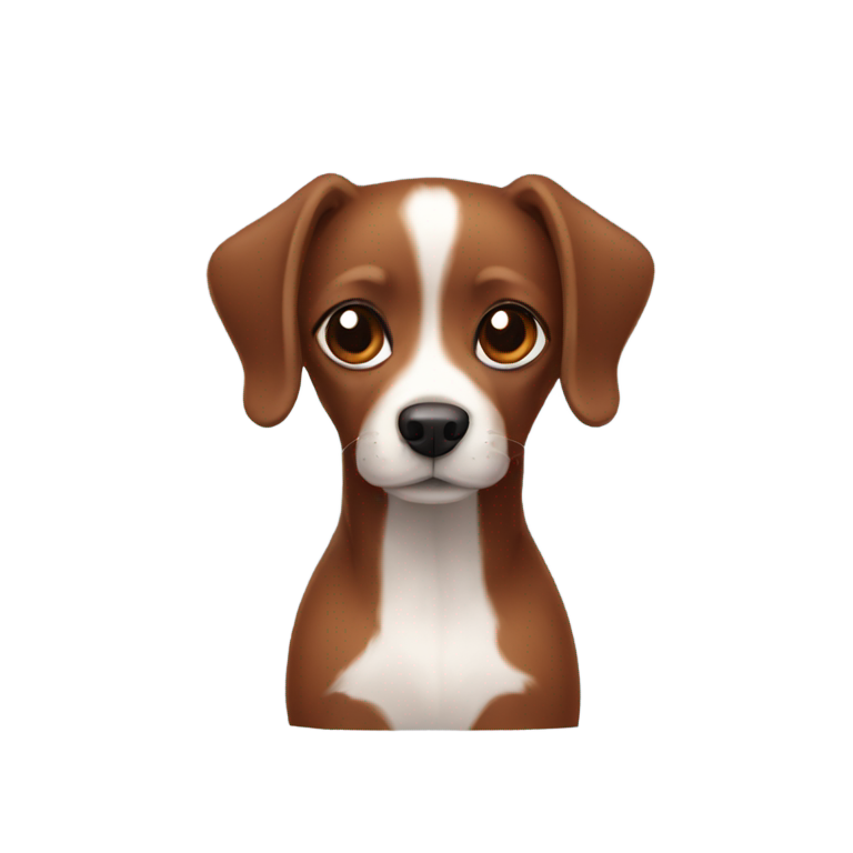 genmoji : Deux petits chiens mignons, un marron rougeâtre, l'autre brun foncé.