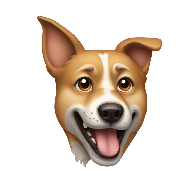 絵文字：犬が噛む