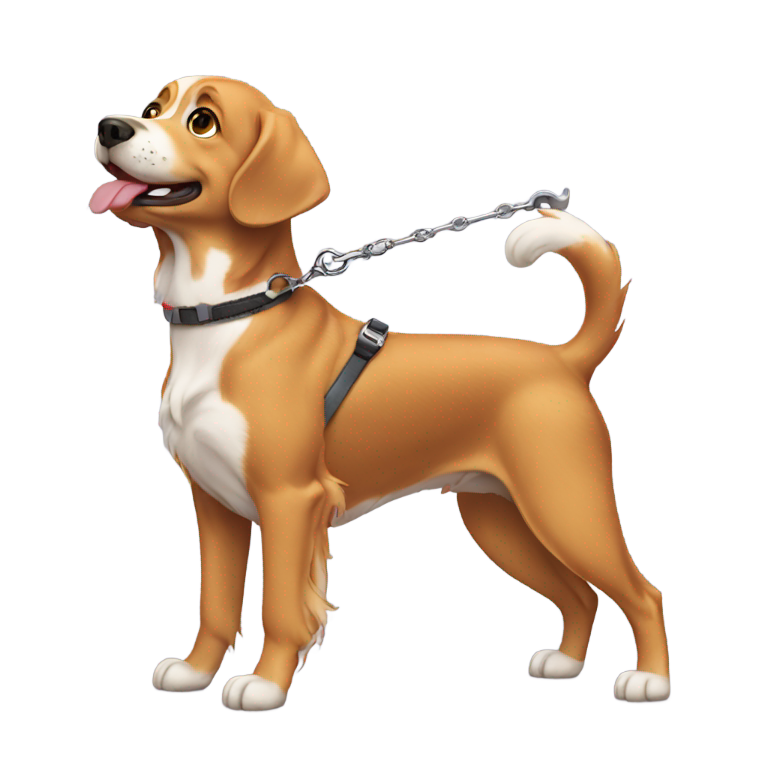 絵文字：犬がリードを引っ張る