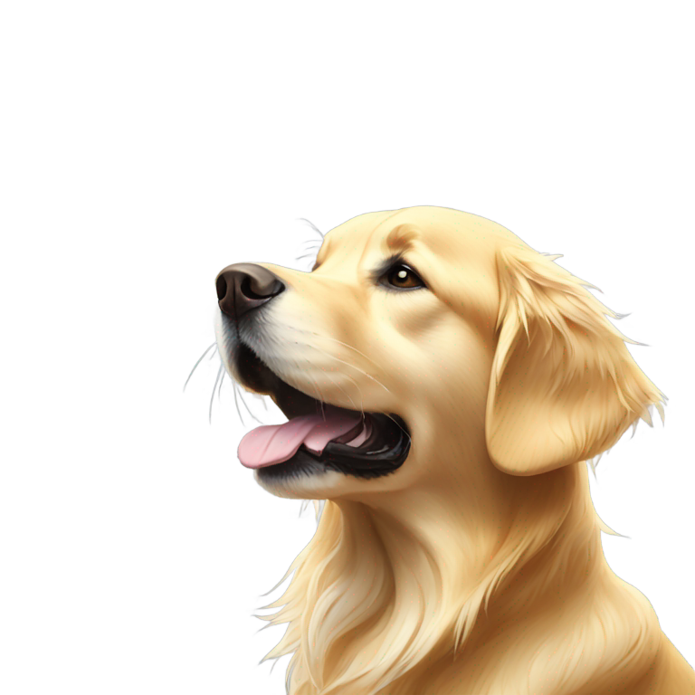 genmoji：黄色金毛寻回犬，雪花飘落