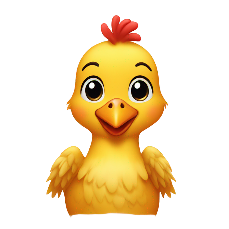 genmoji：Small with one baby chicken as friend