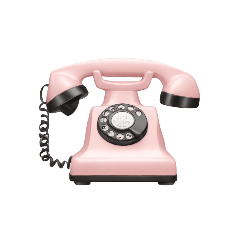 絵文字：pale pink vintage telephone