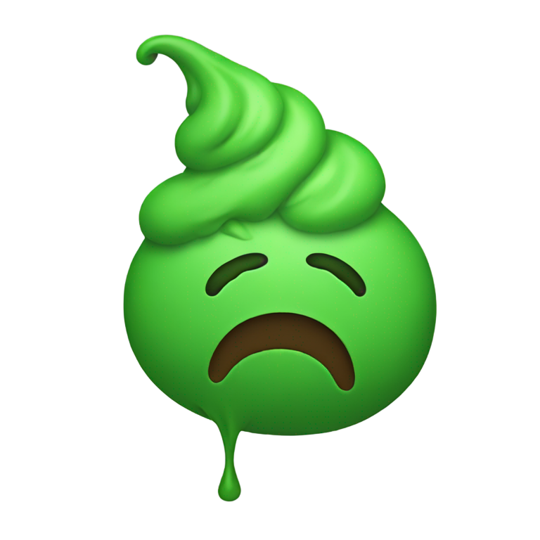 genmoji: sad green poop