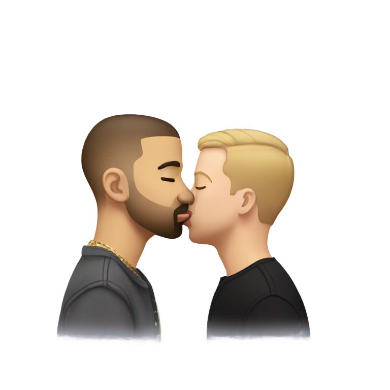 絵文字：ドレイクとマックルモアがキス