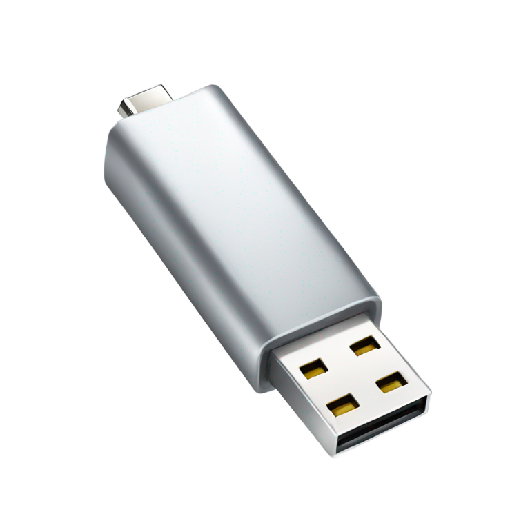 絵文字：シルバーのUSB
