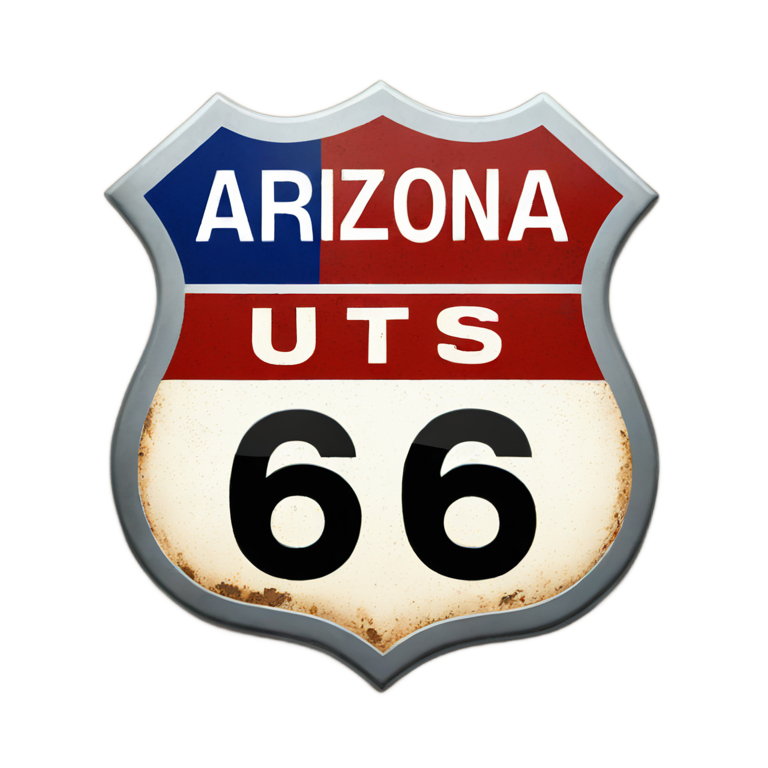 genmoji : Bouclier de la route 66 en Arizona