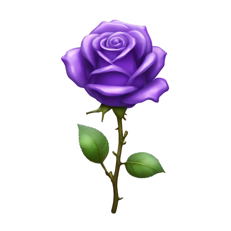 genmoji : Rose en verre violet translucide améthyste