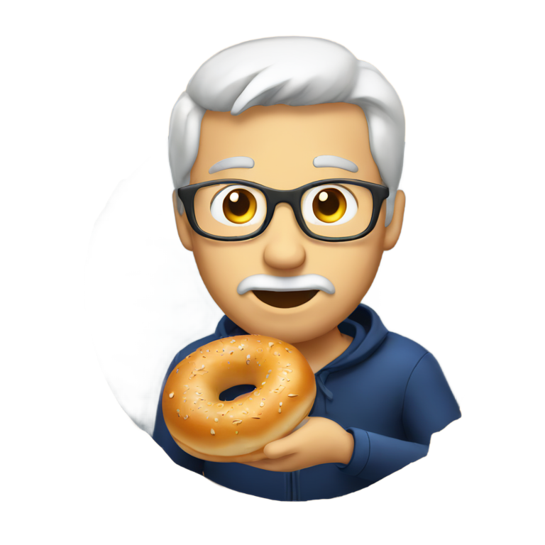 絵文字：Roy eating a bagel