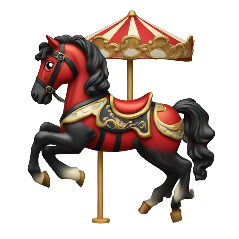 genmoji: vintage red and black carousel horse