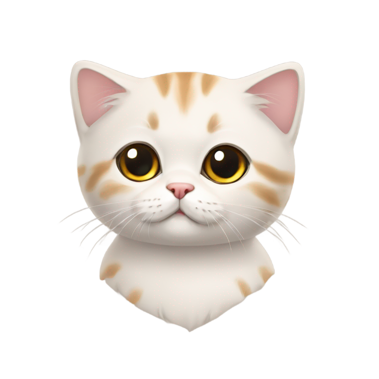 genmoji：小猫（特别是苏格兰折耳猫）– 圆脸和小小的喵叫