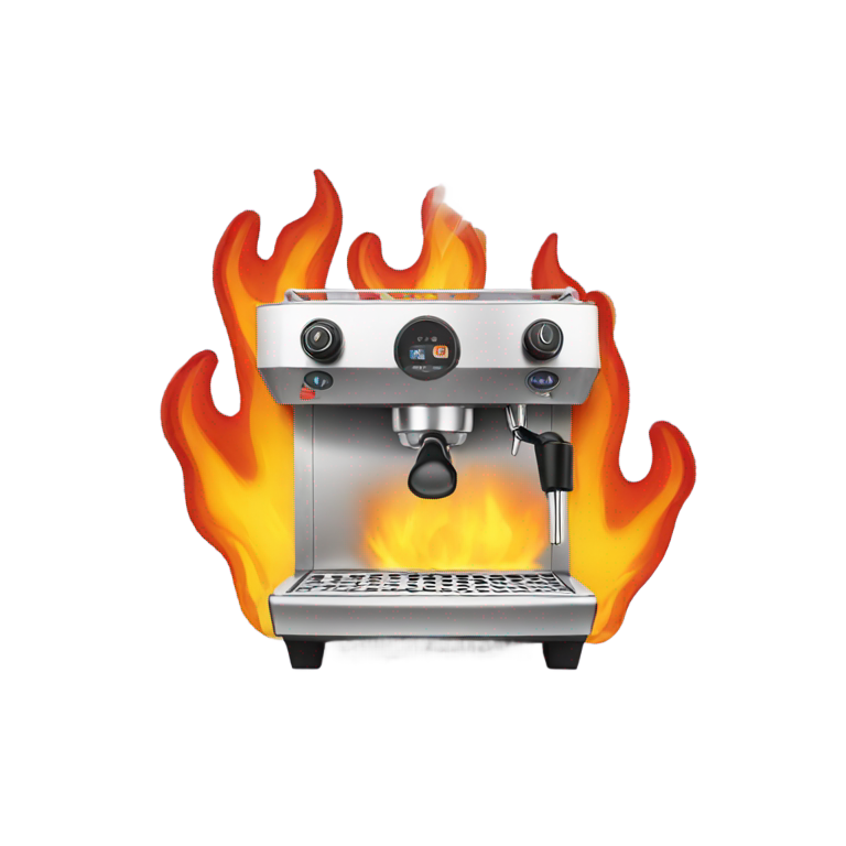 genmoji : Machine à espresso en feu
