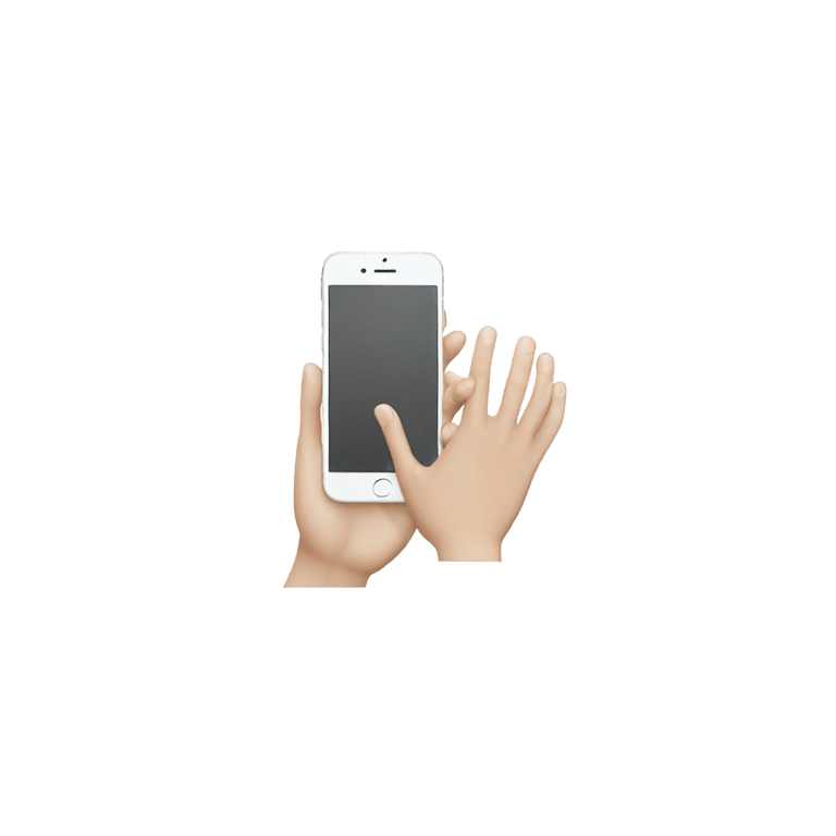 genmoji：One white hand having an Iphone into