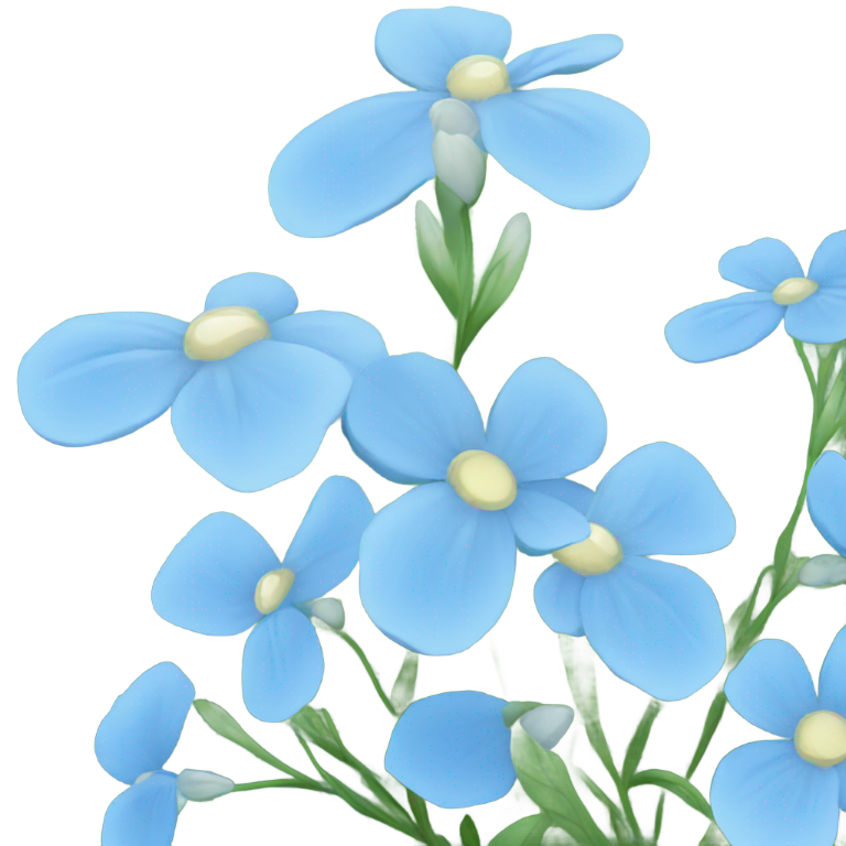 genmoji : Fleur sauvage bleu ciel