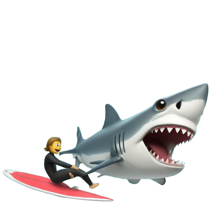 genmoji: Shark killing a human surfing