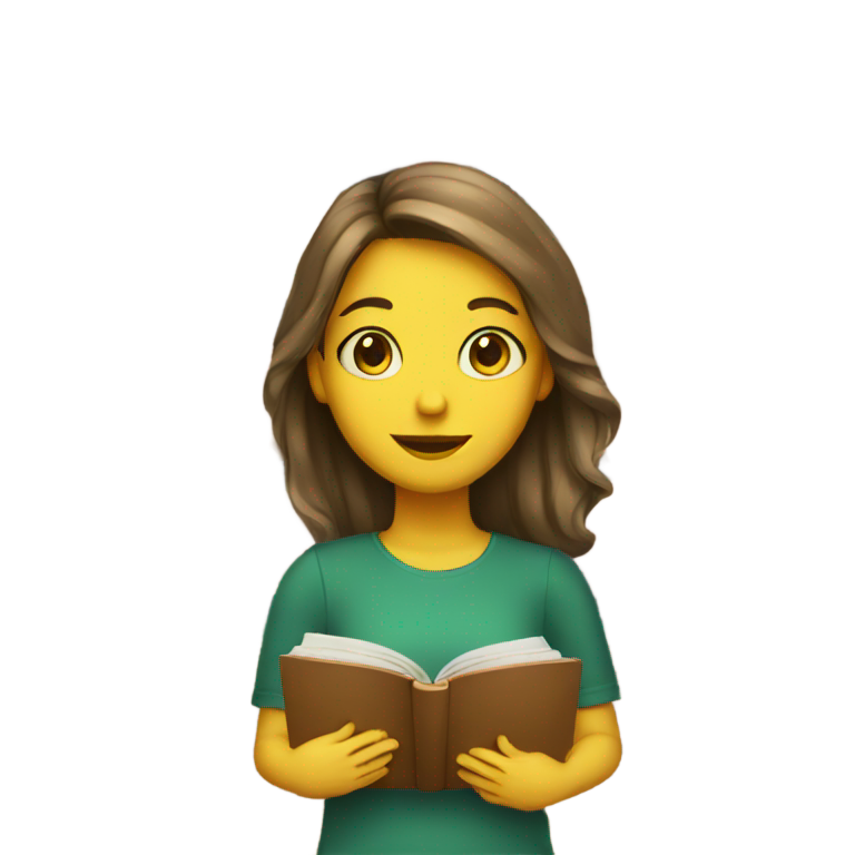 絵文字：本の頭を持つ女の子