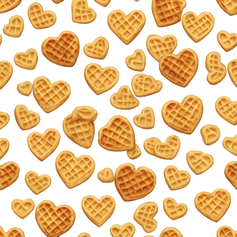 絵文字：Heart shaped waffles