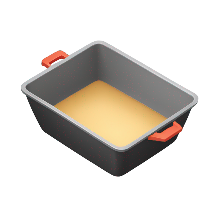 genmoji : empty pan with a handle isometric view