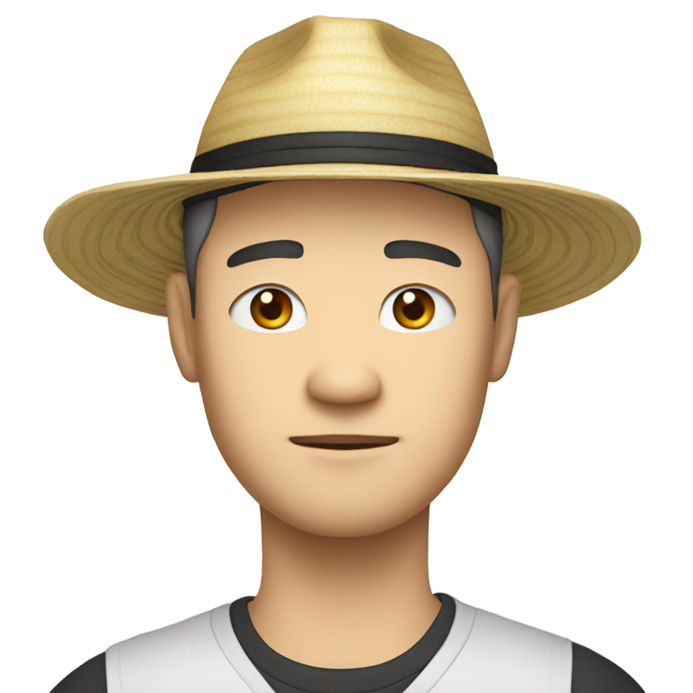 genmoji: white man being stereotypically Chinese with Chinese hat and t shirt that says “I’m Chinese”