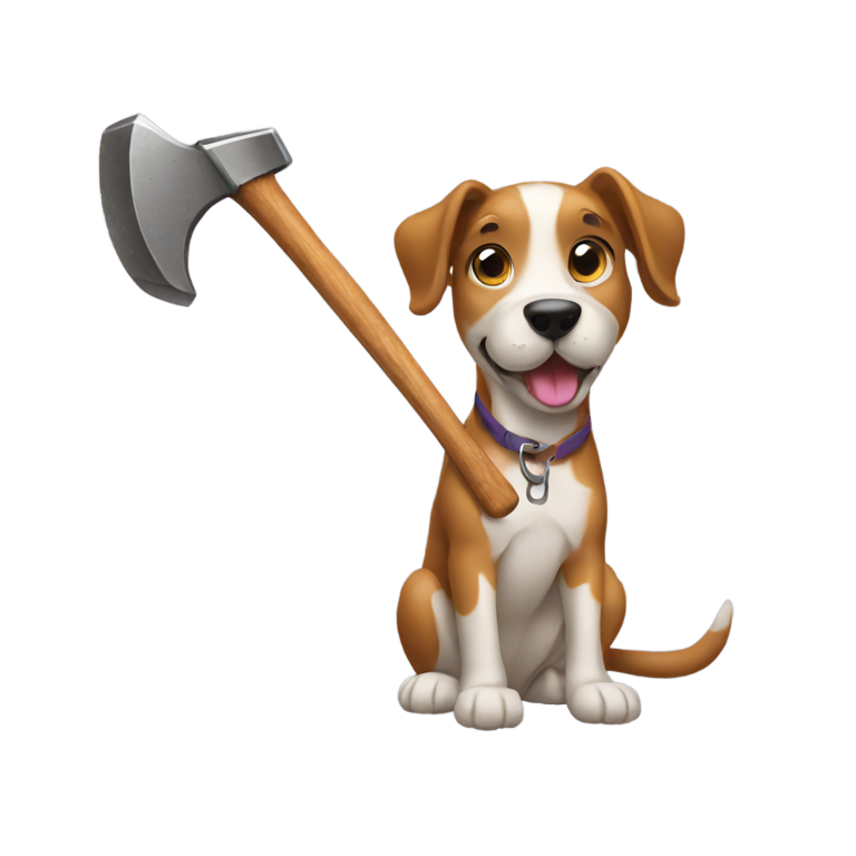 genmoji : Chien avec un marteau